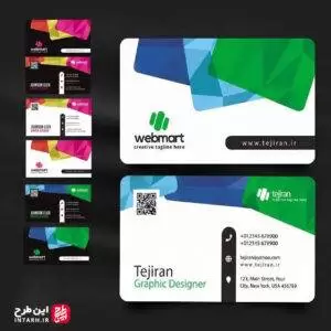 کارت ویزیت رایگان طرح چند ضلعی لایه باز